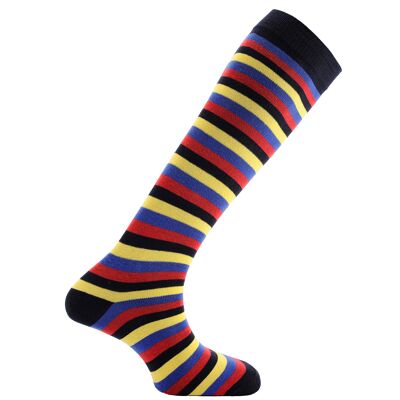 Horizon Colours Long (Knee Length) Dress Socks: Croquet: Navy/Royal/Red/Black/Yellow
