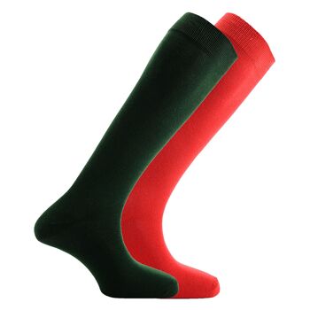 Chaussettes habillées Horizon Colors longues (au genou) : bâbord et tribord : rouge et vert 1