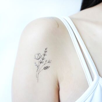 Tatouage Temporaire Fleurs Noires 2 6