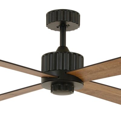 Lucci air - Airfusion Newport Deckenventilator mit Fernbedienung und LED Licht, Schwarz mit Wendeflügeln