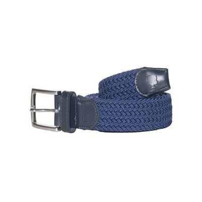 Ceinture tréssée unie - bleu marine