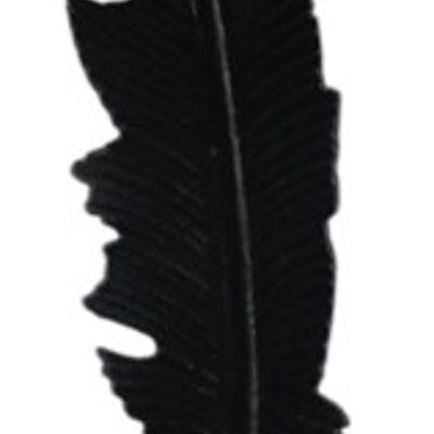 Pluma en soporte M - Metal - Decoración - Negro Antiguo - Altura 27,5 cm