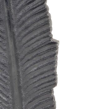 Plume sur pied M - Métal - Décoration - Noir Antique - Hauteur 27,5cm 3