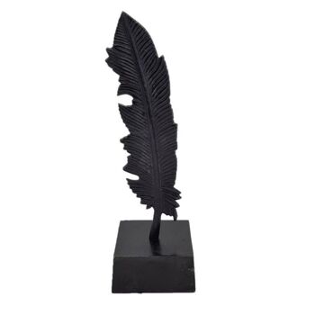 Plume sur pied M - Métal - Décoration - Noir Antique - Hauteur 27,5cm 4