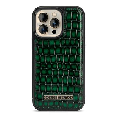 Funda de piel MagSafe para iPhone 13 Pro Milano Design verde