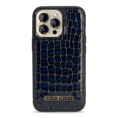 Étui en cuir pour iPhone 13 Pro MagSafe Milano Design bleu