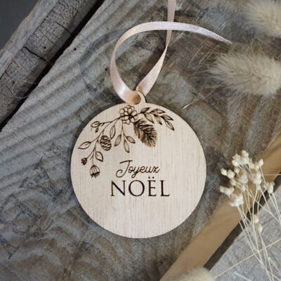 Christmas decoration engraved wooden ball
