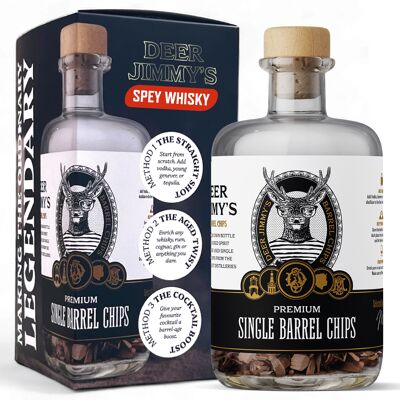 Deer Jimmy's® DIY Whisky Gift Set – Make Your Own Whisky with Premium Oak from Authentic Scottish Speyside Barrels – Deep Barrel Aging for Any Spirit – Perfect Gift for Men