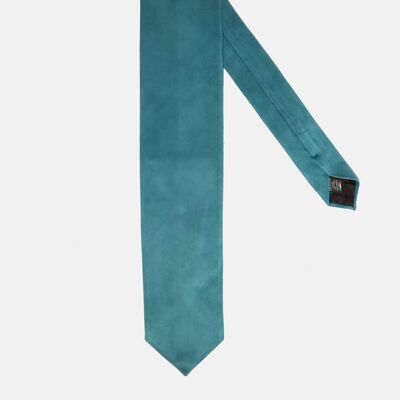 Cravatta in camoscio turchese
