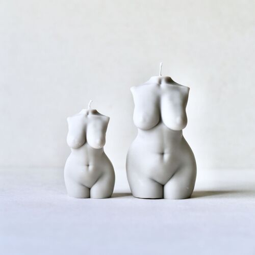Curvy Female Form Body Candle - Pebble