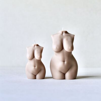 Curvy Female Form Body Candle - Trüffel