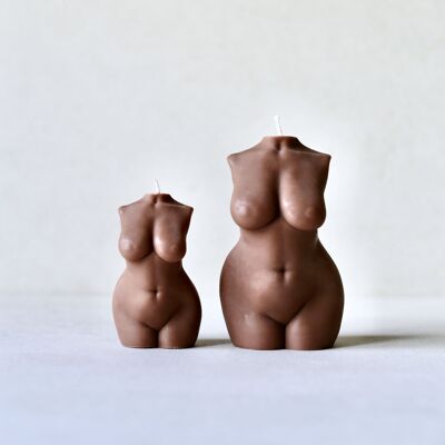 Curvy Female Form Body Candle - Cocoa