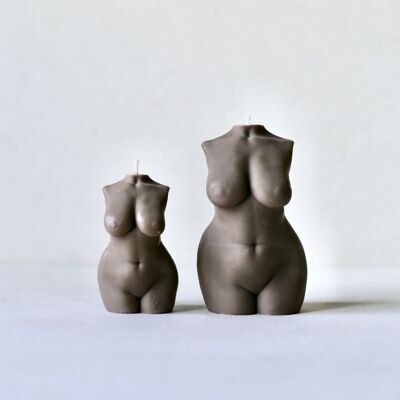 Curvy Female Form Body Candle - Ebenholz