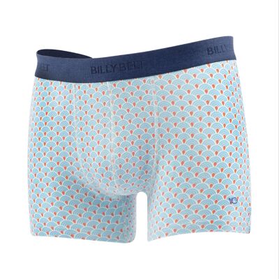 Organic cotton boxer shorts - Blue Seigaiha