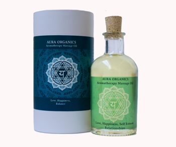 Huile de Massage Aromathérapie Bio - Mélange Chakra du Cœur