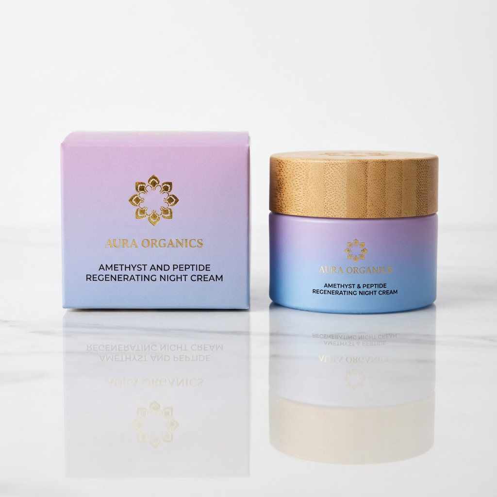 Crème de nuit bio - Peptides de protéines et améthyste