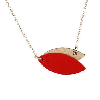 Collier mini-petale rouge 4