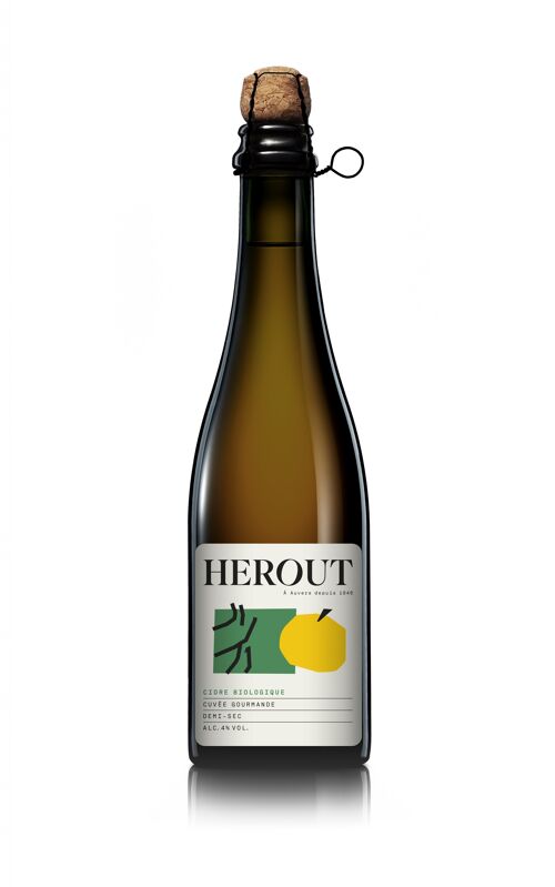 Cidre Bio Maison Hérout, Demi-Sec cuvée Gourmande, 2O21, 75cl