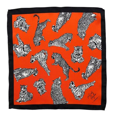 'Leopard Lust' silk pocket square