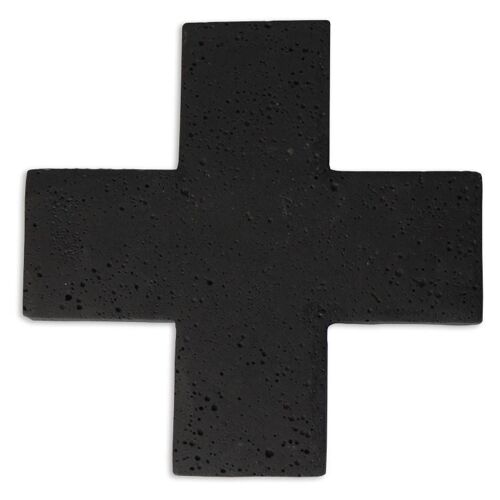 Decoratie betonnen kruis - Zwart