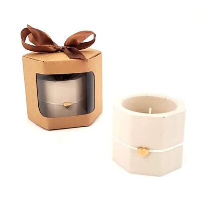 Heart candle holder with tealight made of rapeseed wax