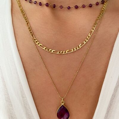 Layering Necklaces Purple Gems