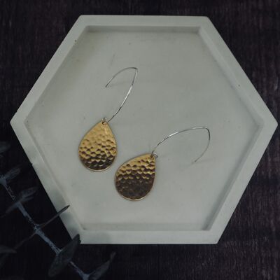 Large Brass Earrings - Teardrop