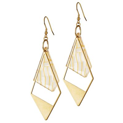 Boucles d'oreilles tendance - Boucles d'oreilles Triangle en vermeil acrylique doré | Filet de citron