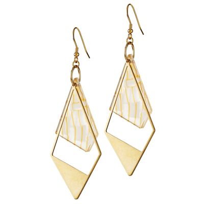 Statement earrings - Triangle acrylic gold vermeil Earrings | Lemon Drizzle