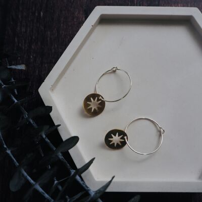 Medium Brass Earrings - Celestial Star