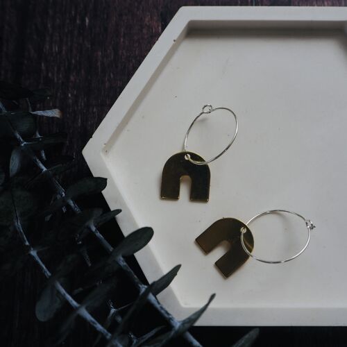 Medium Brass Earrings - 'U' Shape