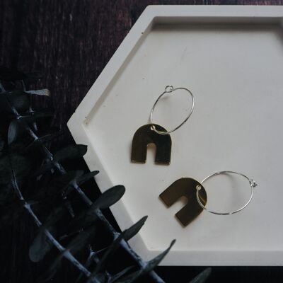 Medium Brass Earrings - 'U' Shape