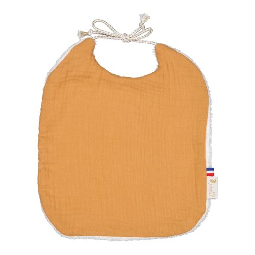 Bavoir naissance gaze coton - Caramel