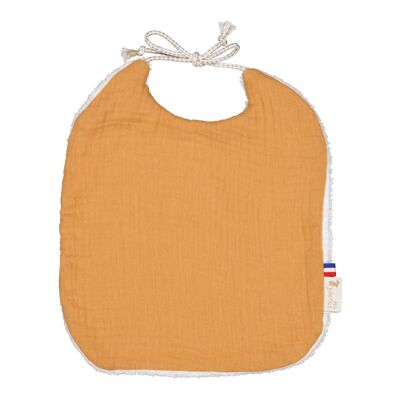 Cotton gauze birth bib - Caramel