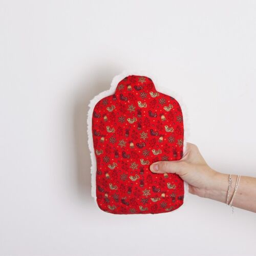 Hot water bottle 0.8L Christmas red