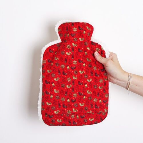 Hot water bottle 1.8L Christmas red