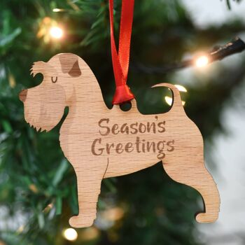 Décoration de Noël de chien en bois de salutations de saison 2