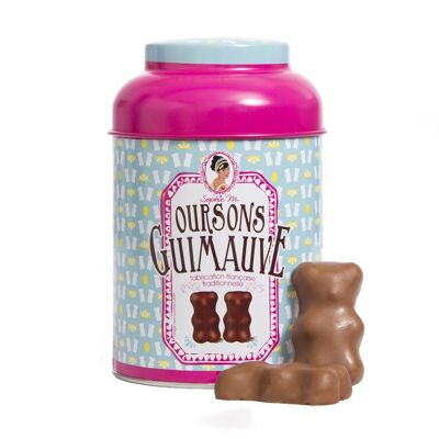 Marshmallow bears in metal box, gift - 180 g