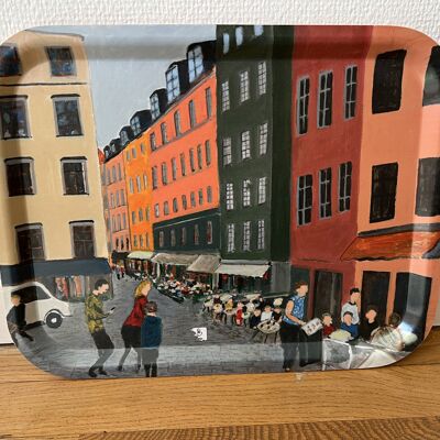 Tray -  Bricka Stortorget mot Kåkbrinken Gamla stan Stockholm