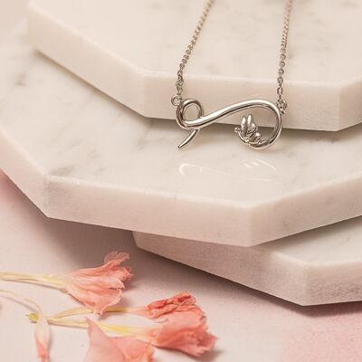Fly Like A Butterfly Infinity Necklace Silver