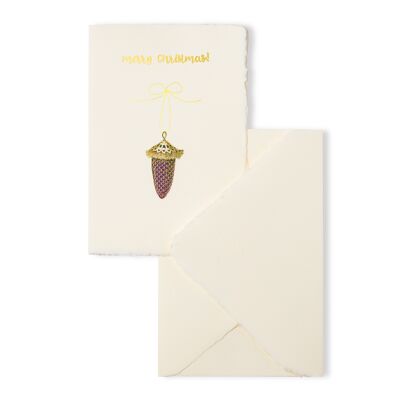 Cartolina di Natale "Ornamento di Natale" in carta a mano amalfitana