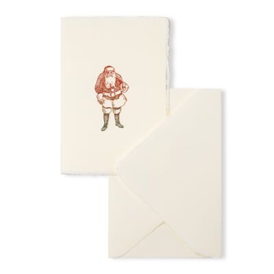 Biglietto natalizio "Babbo Natale" in carta a mano amalfitana