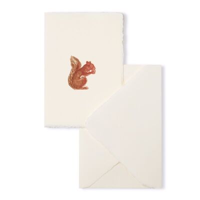 Carte d'hiver "Eichhörnchen / Squirrel" en papier artisanal d'Amalfi
