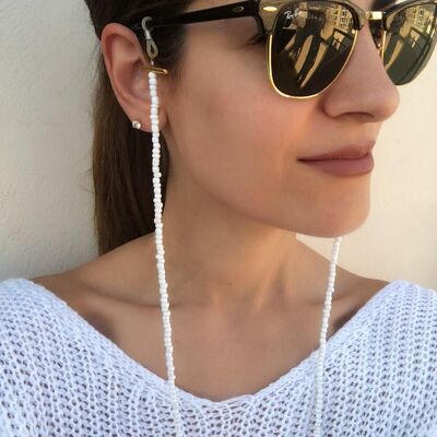 White Beaded Sunglasses Chain