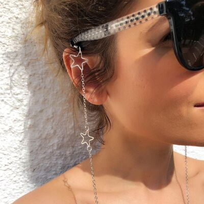 Silver Sunglasses Chain with Stars