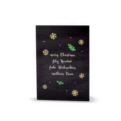 International Christmas Card "Merry Christmas, feliz Navidad, Merry Christmas, meilleurs Voeux"