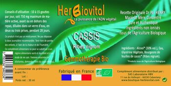 Cassis Bio Gemmothérapie 2