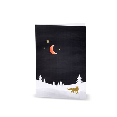 Winterlich- weihnachtliche Karte "Fuchs im verschneiten Wald"