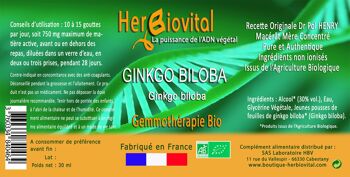Ginkgo Biloba Bio Gemmothérapie 2