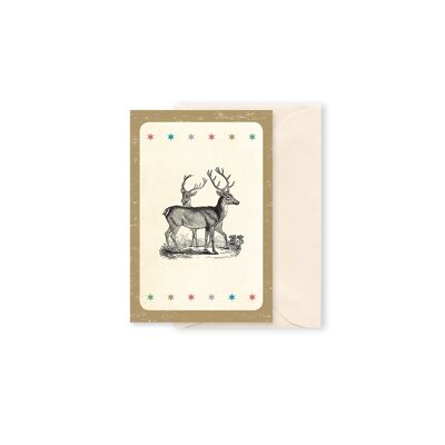 Geschenkkarte mit zwei Hirschen